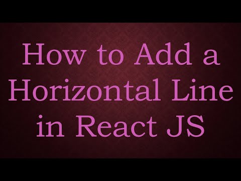 How to Add a Horizontal Line in React JS