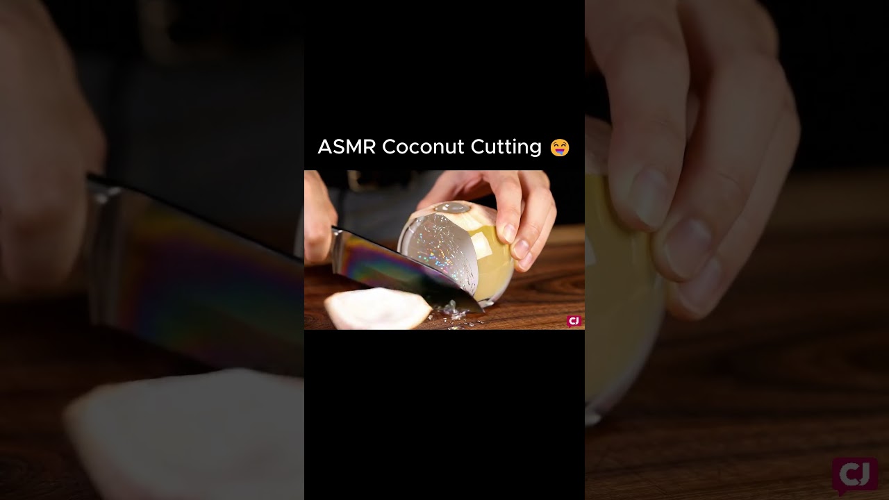 ASMR Glass Coconut Cutting