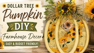 ⭐️Dollar Tree Pumpkin DIY, Farmhouse Fall Decor on a Budget!