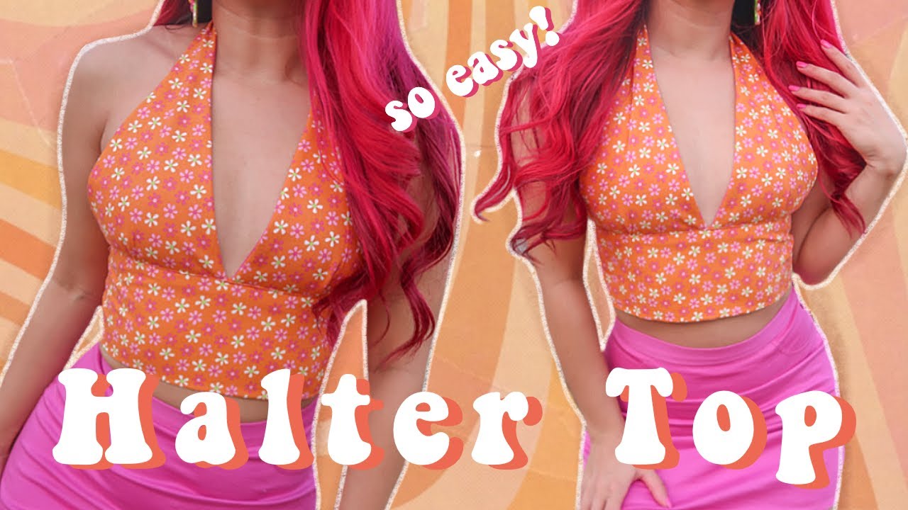 DIY HALTER TOP (70s inspired) Easy Sewing Tutorial - YouTube DIY HALTER TOP (70s inspired) Easy Sewing Tutorial - YouTube