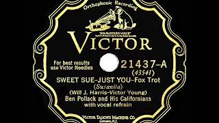 1928 HITS ARCHIVE: Sweet Sue--Just You - Ben Pollack (Franklyn Baur, vocal)