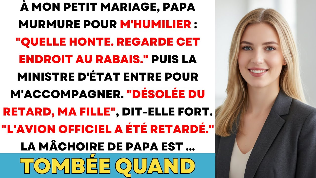 Je lissais nerveusement le tissu simple de ma robe quand j'ai entendu la voix de mon père à travers la porte entrouverte. « C'est minable. Ça sent la pauvreté. C'est une honte absolue pour la...