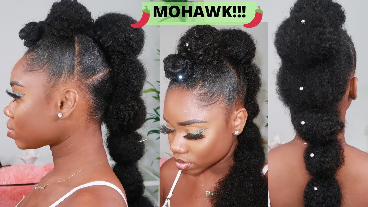 Afro Diva Weave as a Mohawk - YouTube