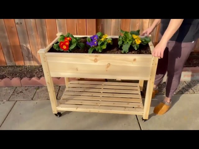 小物入れ Neighborhood garden bed Shelf The Best Raised Garden Bed With A Shelf And Wheels #garden