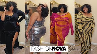 Fashion Nova Curve Glam Try On Haul | Metallic Dresses, Evening Gowns | Victoria Lashay