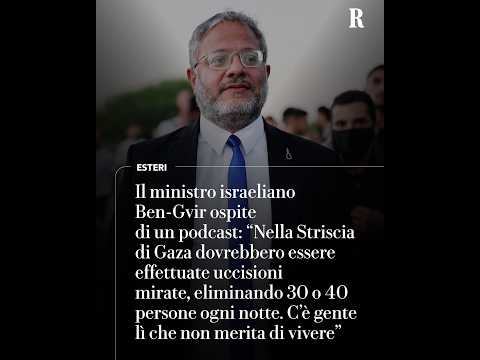 Video Ben-Gvir: Nella Striscia di Gaza dovrebbero essere effettuate uccisioni mirate