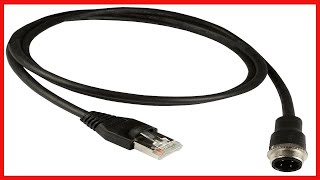 ASI ASI-M12-RJ45-11103 M12 4 Position D-Coded Male to RJ45 Male Shielded Cable Assembly, Cat5e SFTP