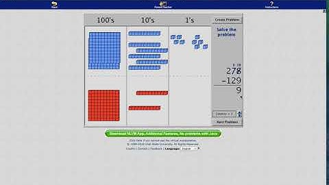 Using Virtual Manipulatives to show subtraction with Regrouping
