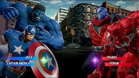 BLUE HULK & CAPTAIN AMERICA VS THANOS & RED VENOM