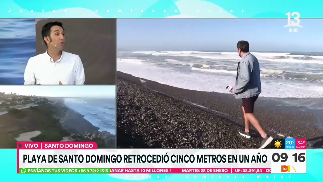 Playa de Santo Domingo sería la primera en desaparecer en Chile | Tu Día | Canal 13