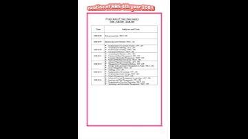routine of bbs 4th year 2081 (new +old course) #bbs #youtubeshorts #routine