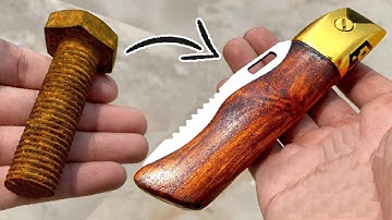 TURNING A RUSTY BOLT INTO A BEAUTIFUL FOLDING POCKET KNIFE