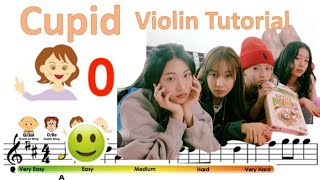Cupid by fifty fifty (easy version) sheet music and easy Violin Tutorial