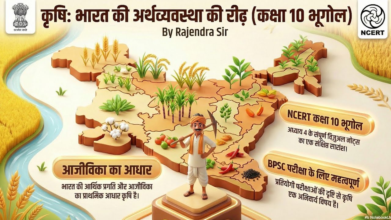 Indian Agriculture | भारतीय कृषि | CH 4 (Class 10), Indian Agriculture By Rajendra Sir, कृषिकेप्रकार