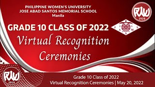 Grade 10 Class of 2022 Virtual Recognition Ceremonies | May 20, 2022