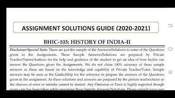 BHIC 103 Ignou Solved Assignment