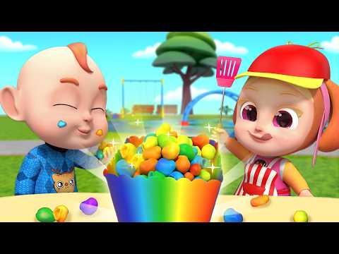 Rob and Soo Cook Rainbow Popcorn 🍿🌈 | Learn Colors Song | Rosoo Sing Along & Nursery Rhymes