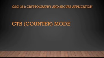 CTR (Counter) Mode
