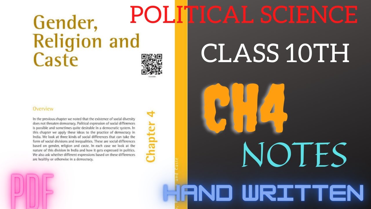 NCERT Class 10 Political Science Chapter 4 Notes With Pdf||Gender ...