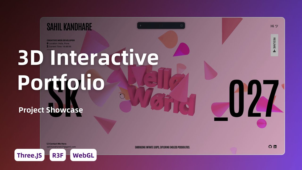 Interactive 3D Portfolio With React Three Fiber (Showcase #1) - YouTube