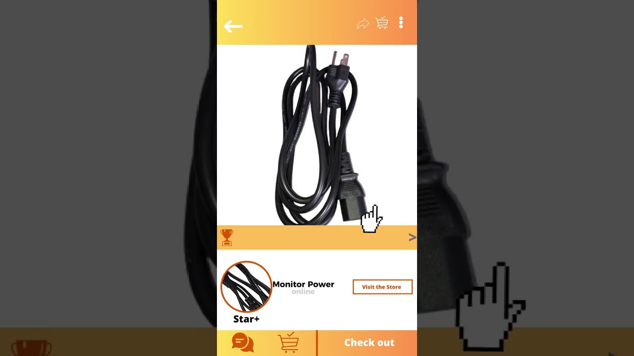 Universal 3-Prong AC Power Cord – 5ft (1.5m).  