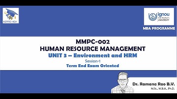 | Human Resource Management (MMPC 002) | Unit-3 | Session-1| MBA | IGNOU