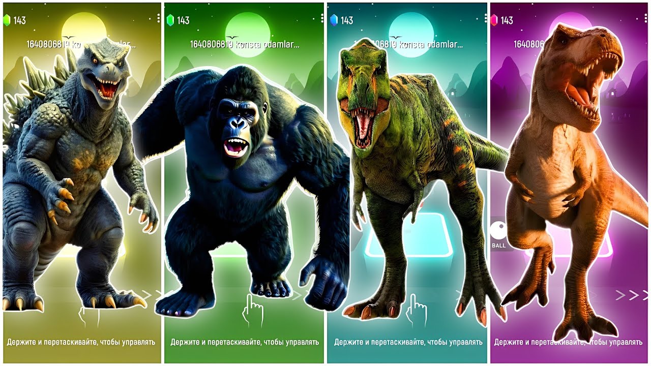 🦖JurassicWorld Godzilla🆚The King Kong🆚The Dinosaur🆚The Tyranosaurus Coffin || TilesHop
