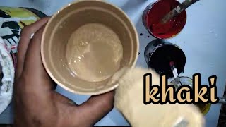ASMR MIXING PAINT COLOR KHAKI | PEARL KHAKI | HOW TO MIX KHAKI PAINT COLOR.
