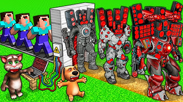 SECRET UPGRADE of SPEAKER MAN TITAN BOSS vs TV WOMAN and SKIBIDI TOILET in MINECRAFT animation