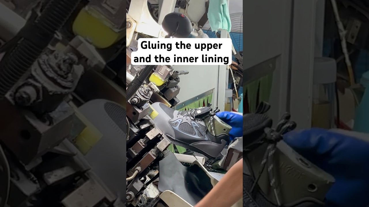 👟 Shoes production process: Gluing the upper and inner lining