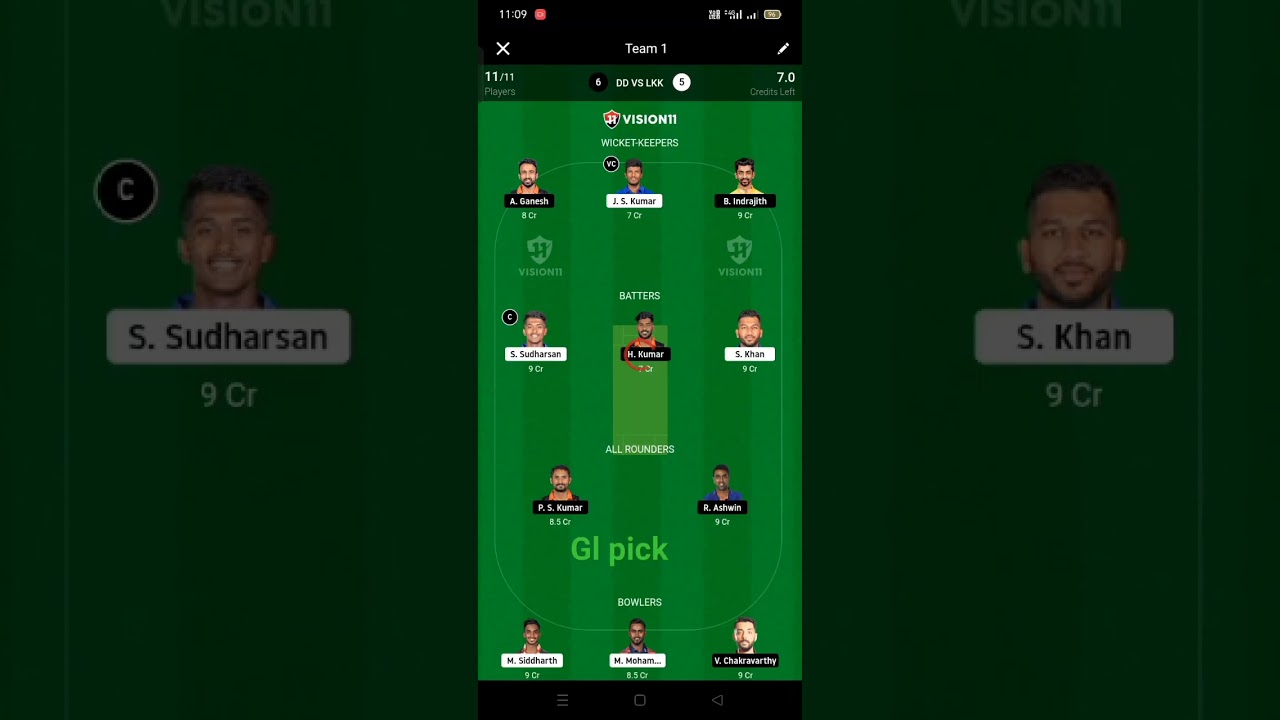 DD vs LKK Dream11 Team | DD vs LKK Dream11 TNPL T20 | DD vs LKK Dream11 Team Today Match Prediction