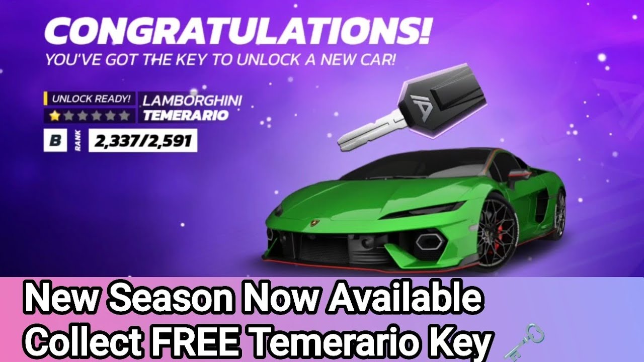 Asphalt UNITE: Collect Your FREE Lamborghini Temerario Key - New Season ...