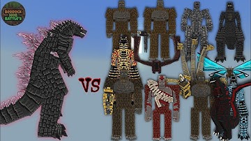 Evolved Godzilla vs Monsterverse GxK and Shin Godzilla phase 4 | Minecraft Bedrock | Mob Battle