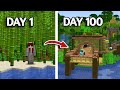 100 days in a bamboo jungle  hardcore minecraft