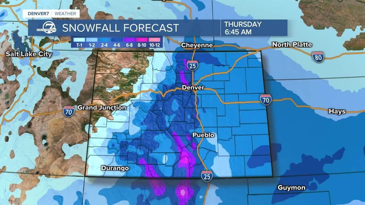 Forecast snow totals for Feb. 1-2 Colorado storm - YouTube