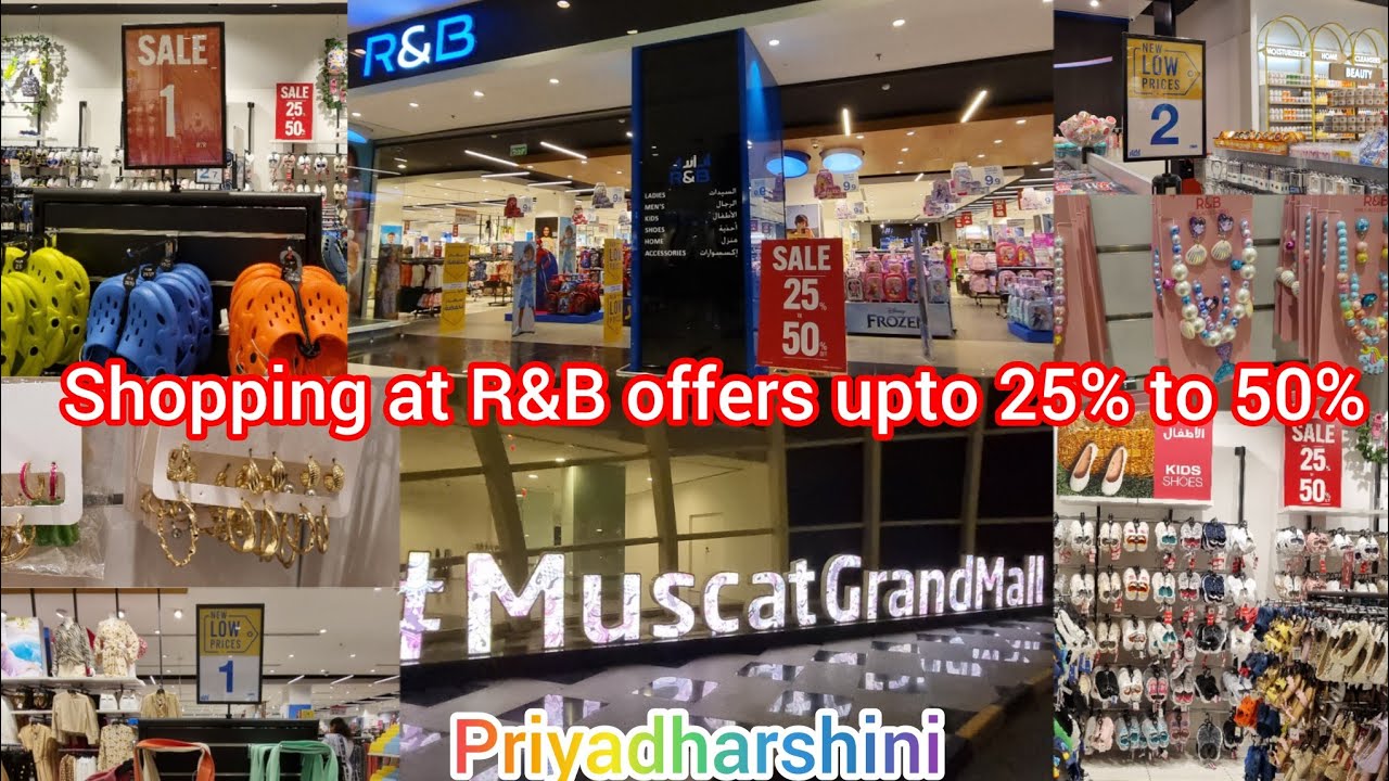 Shopping at R&B offers upto 25% to 50% 2023 at muscat grand mall in Oman 🧿 #trending #shoppingvlog