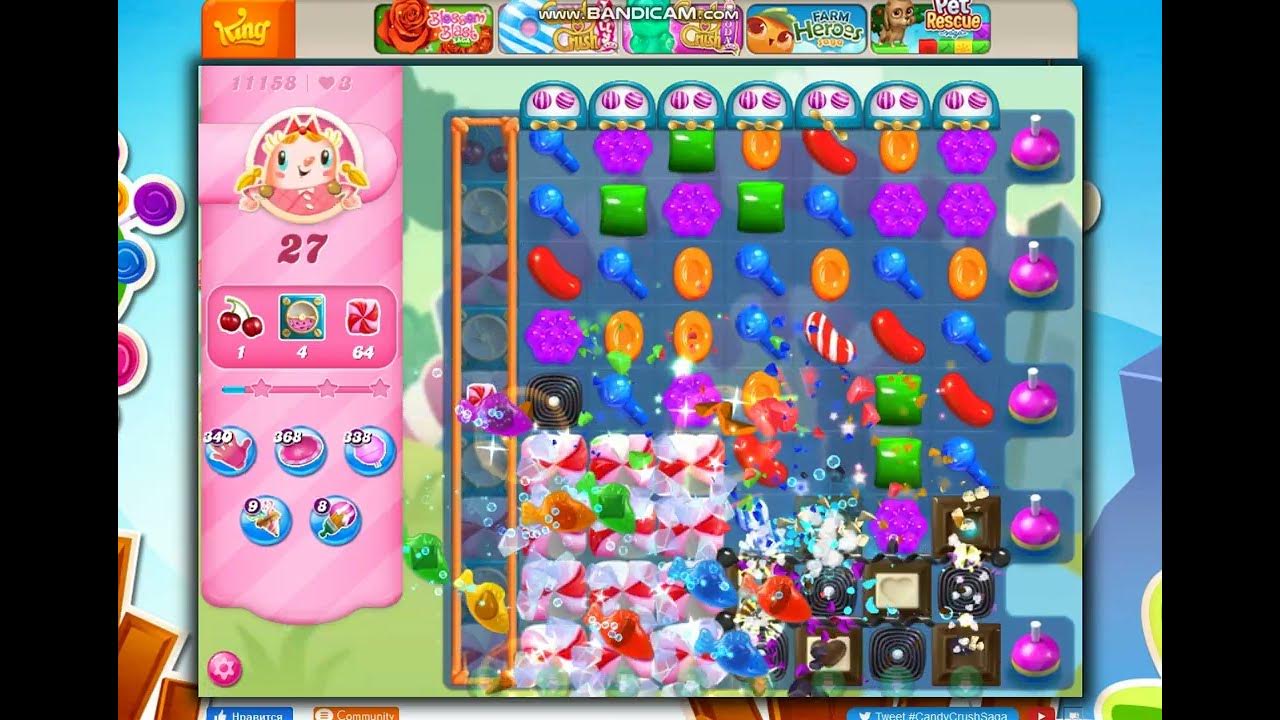 Candy Crush Saga Level 11158 NO BOOSTERS YouTube