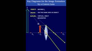 #RayDiagram for image formation by #Cinvex #lens at different position#youtubeshorts #youtubeshorts