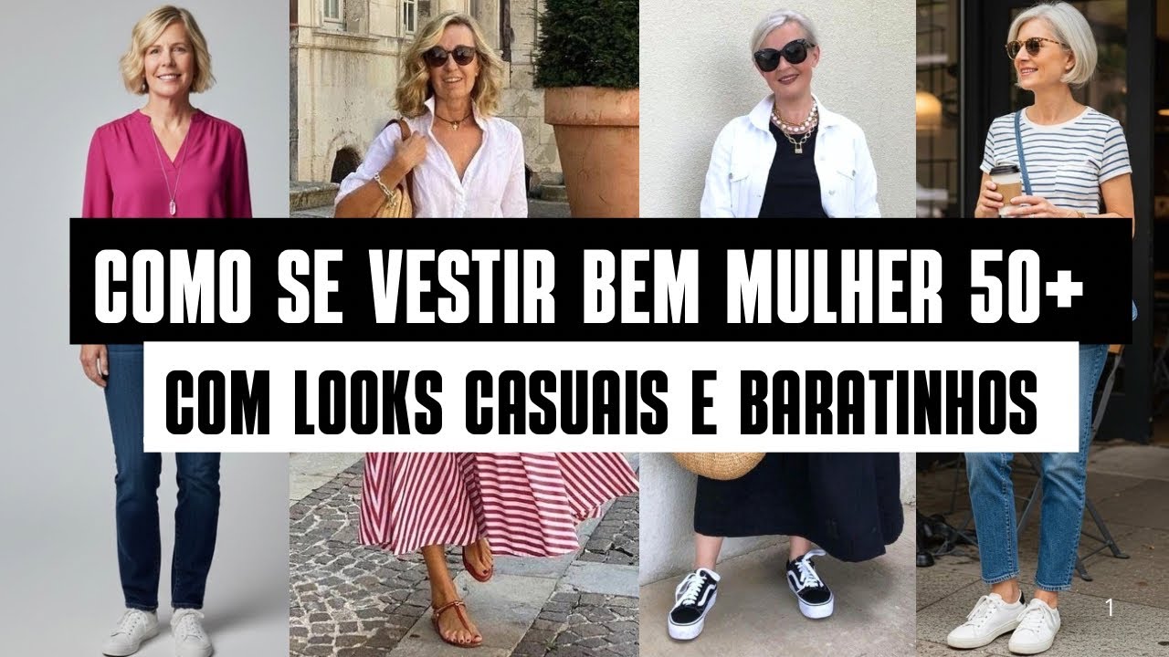 DICAS DE LOOKS PARA USAR DEPOIS DOS 50 ANOS NO DIA A DIA com peças que você ja tem gastando pouco!