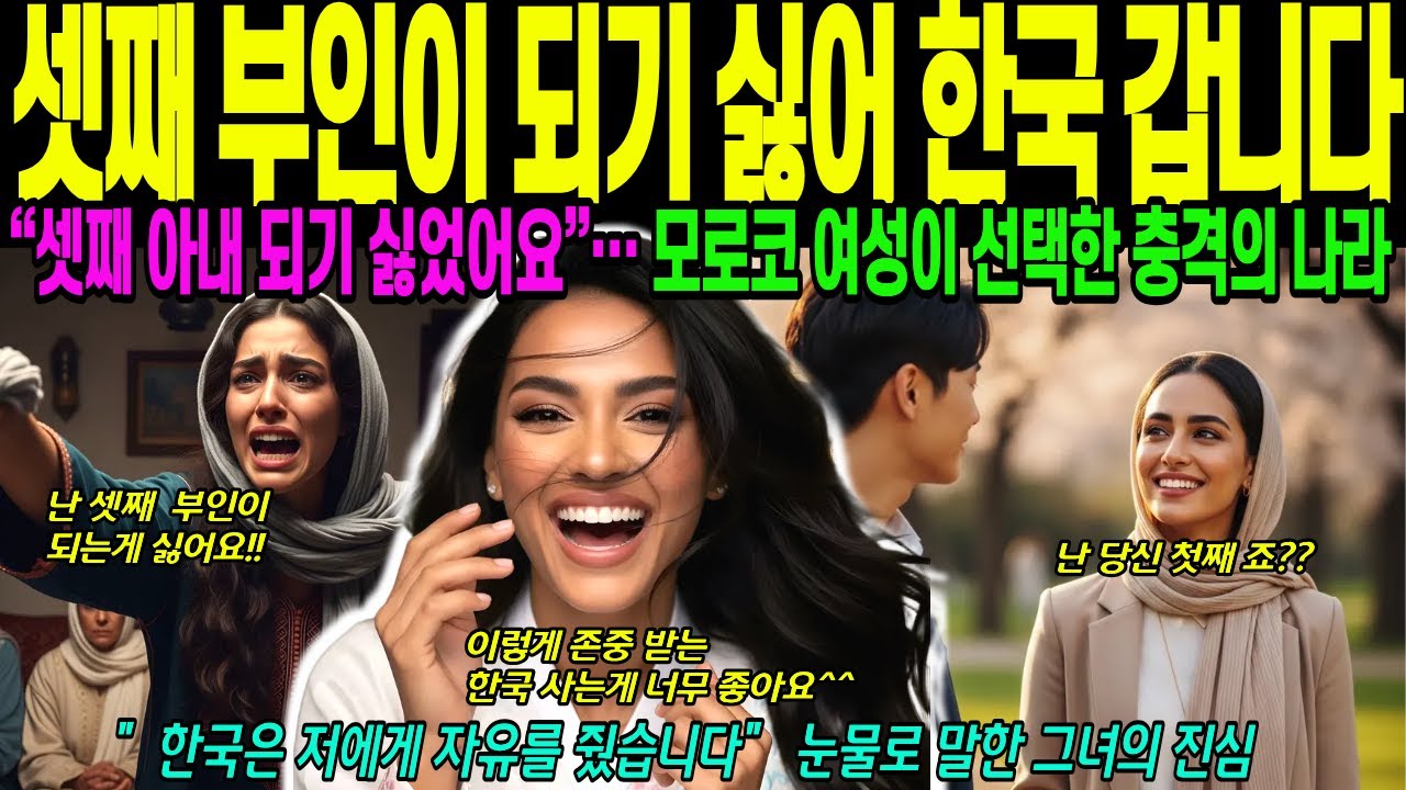 [해외감동사연] 세번째 부인 되기 싫어서 도망 온 한국, 일부 다처제 , 당신은 내 인생의 첫 번째입니다 , 모로코 여성