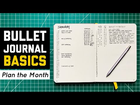 Bullet Journal Basics | Minimalist Monthly Spread for Dates, Mood + Habit Tracker & One Line Journal