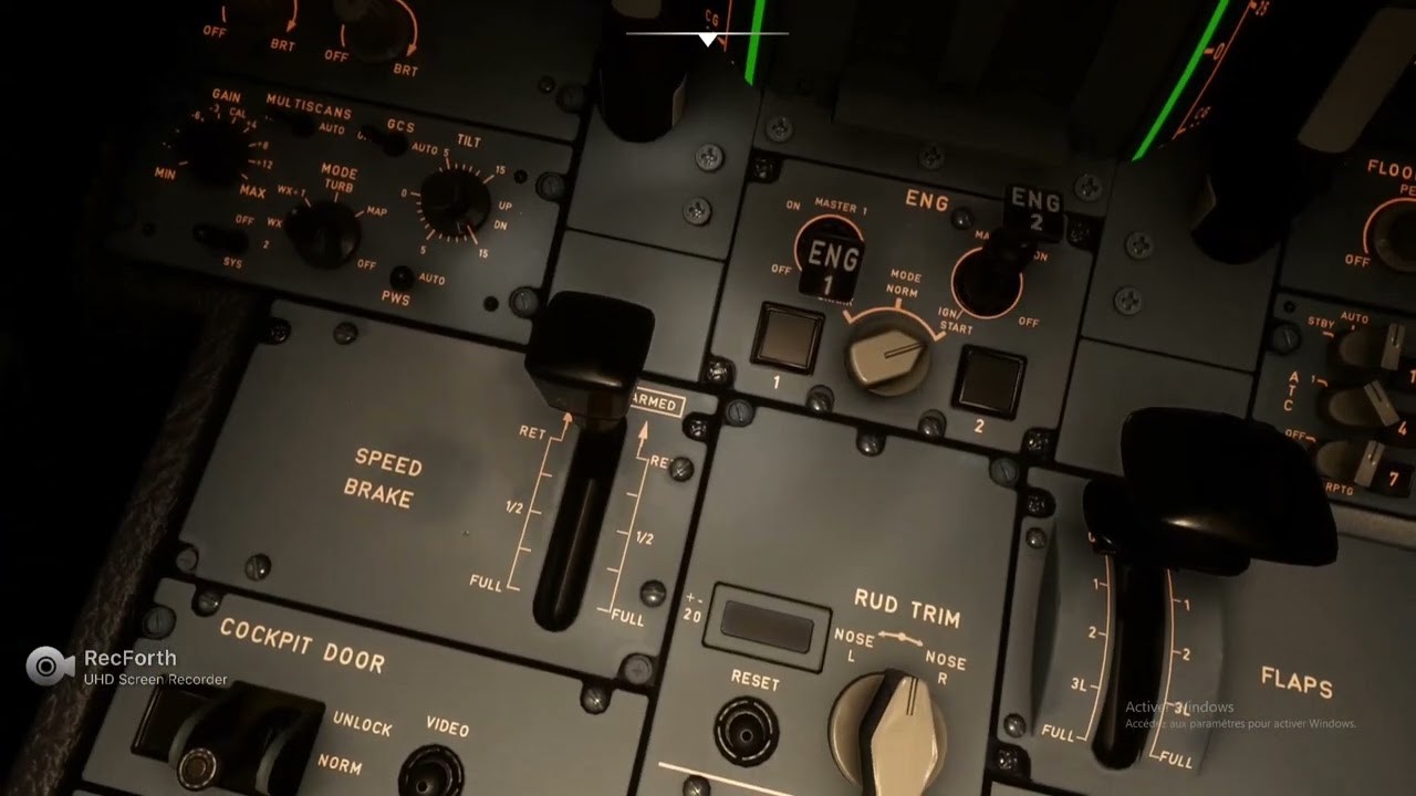 fs2020 a330 décollage aux freins, arrêt moteur perte de contrôle et atterrissage avec rebond+ PTU