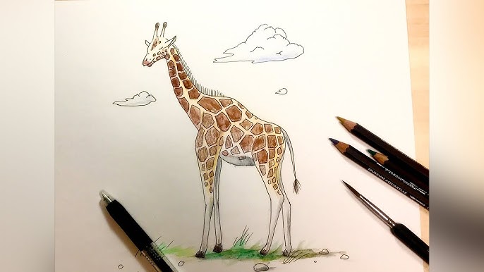 簡単 キリンの描き方 イラスト お絵描き Easy How To Draw Giraffe Illustration Draw Youtube