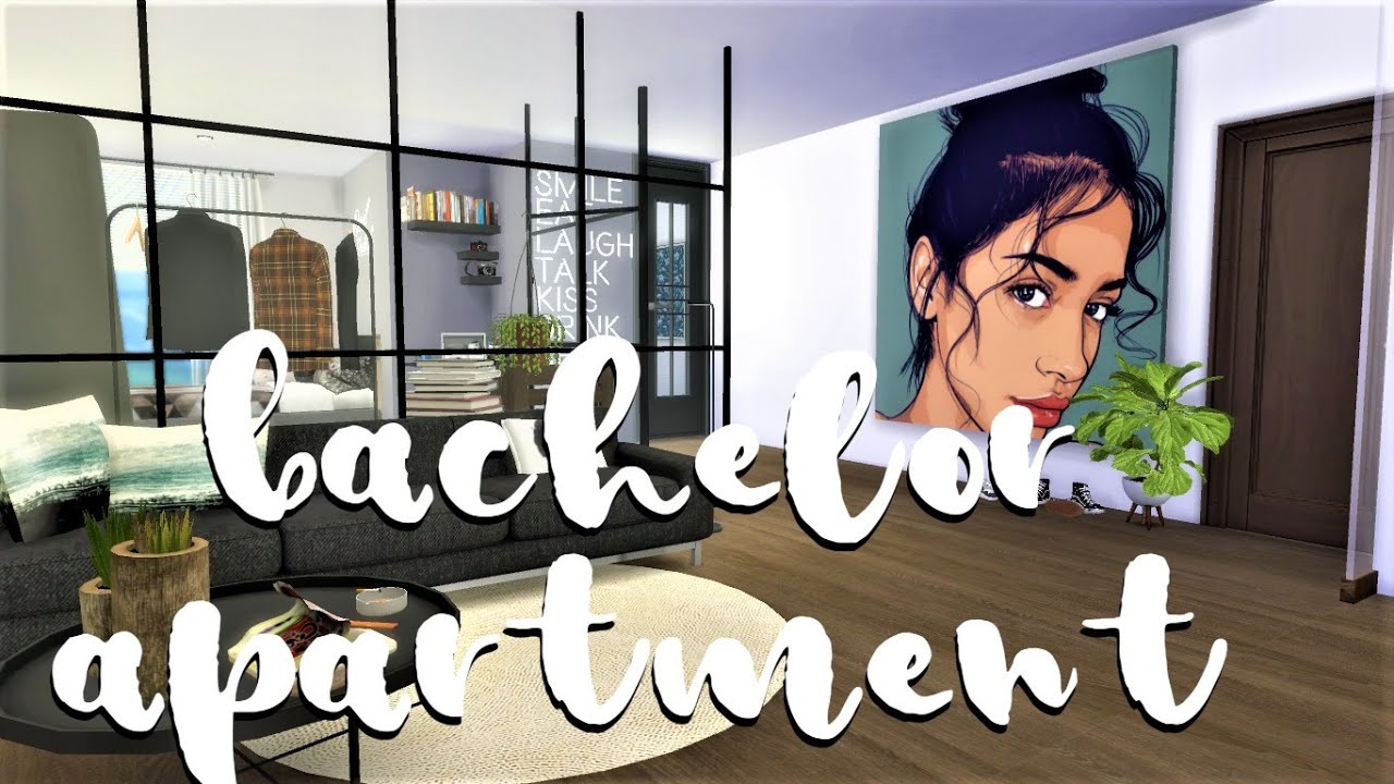 The Sims 4 - BACHELOR APARTMENT - Speed Build + CC LIST