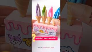 I made Miniature Sanrio Ice-cream 😱 #shorts Creative Ideas Urooba /DIY paper crafts