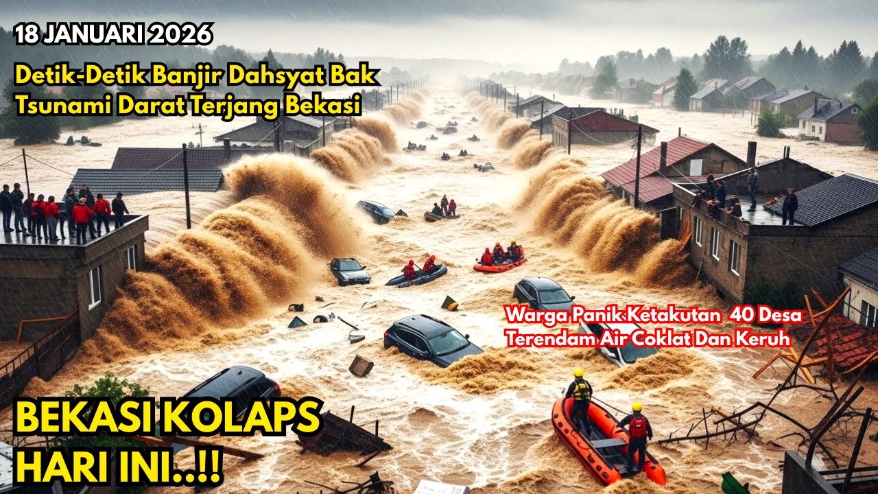 DETIK-DETIK BEKASI HAMPIR TENGGELAM 18/1/26, RIBUAN WARGA TERJEBAK GENANGAN HINGGA 2 METER