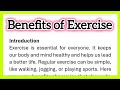 Benefits of Exercise Essay Writing with Introduction Conclusion or Headings in English 200 Words