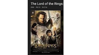 Lord of the Rings IMDb Top Movie
