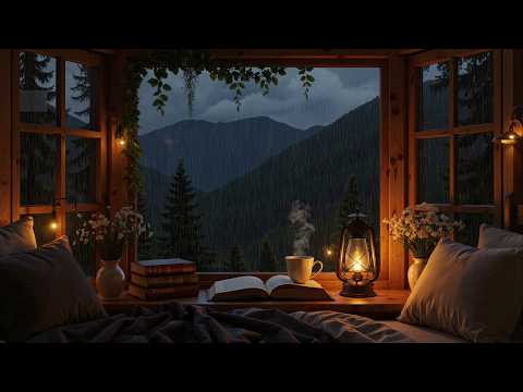 Midnight Rain Outside the Open Window | Open Window Rain Sounds & Deep Res