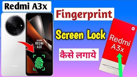 Redmi A3x Display fingerprint Setting/Redmi a3x me fingerprint screen lock kaise lagaye